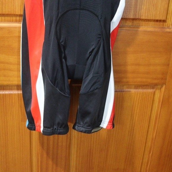 Monton Sports Cycling Bib Shorts Red White & Blue Logo Spellout XL - Picture 9 of 14